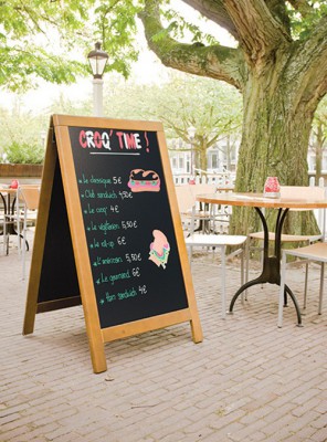 Securit® Nabídková stojanová tabule Duplo Sandwich 70x120cm teak - Barový, restaurační servis a hotelové doplňky - Nabídkové tabule Áčkové