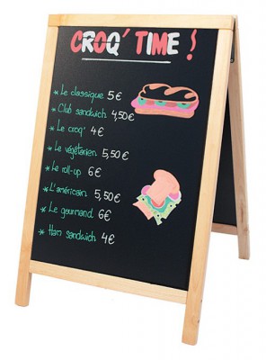Securit® Nabídková stojanová tabule Duplo Sandwich 55x85cm přírodní dřevo - Barový, restaurační servis a hotelové doplňky - Nabídkové tabule Áčkové