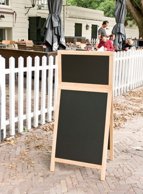 Securit® Nabídková stojanová tabule Duplo Top Sandwich 55x120cm přírodní dřevo - Barový, restaurační servis a hotelové doplňky - Nabídkové tabule Áčkové