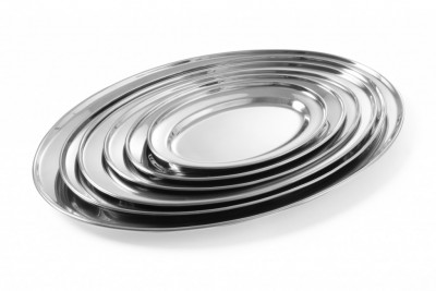 Servírovací nerezový tác ovál 500x350mm - Gastro příslušenství - CATERING Servírovací podnosy, misky, vaničky, košíky - CATERING tácy, podnosy
