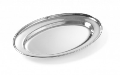 Servírovací nerezový tác ovál 500x350mm - Gastro příslušenství - CATERING Servírovací podnosy, misky, vaničky, košíky - CATERING tácy, podnosy