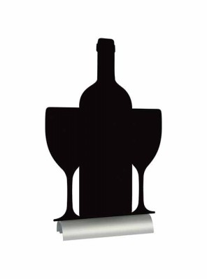 Securit® Silhouette stolní nabídková tabule WINE s popisovačem, hliníkový stojánek - Barový, restaurační servis a hotelové doplňky - Nabídkové tabule stolní - Tabulka s motivy s hliníkovým podstavcem