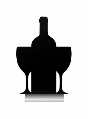 Securit® Silhouette stolní nabídková tabule WINE s popisovačem, hliníkový stojánek - Barový, restaurační servis a hotelové doplňky - Nabídkové tabule stolní - Tabulka s motivy s hliníkovým podstavcem
