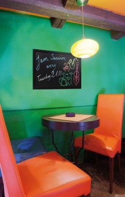Securit® Nástěnná popisovací tabule WOODY s popisovačem, 40x60cm, černá - Barový, restaurační servis a hotelové doplňky - Nabídkové tabule nástěnné