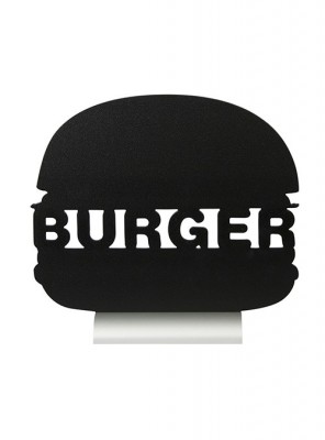 Securit® Stolní popisovací tabule BURGER s popisovačem, hliníkový stojánek - Barový, restaurační servis a hotelové doplňky - Nabídkové tabule stolní - Tabulka s motivy s hliníkovým podstavcem