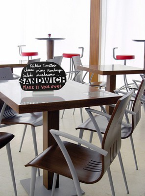 Securit® Stolní popisovací tabule SANDWICH s popisovačem, hliníkový stojánek - Barový, restaurační servis a hotelové doplňky - Nabídkové tabule stolní - Tabulka s motivy s hliníkovým podstavcem