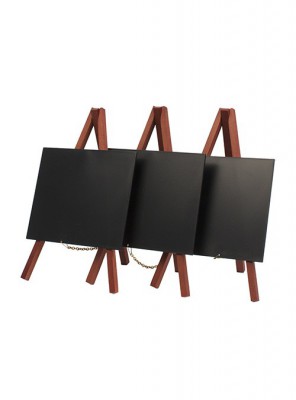 Securit® Stolní stojánek s popisovací tabulkou MINI 15x24cm (3ks),Mahagon - Barový, restaurační servis a hotelové doplňky - Nabídkové tabule stolní - Popisovací tabulky na stojanu