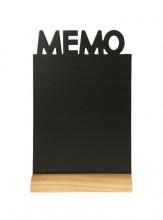 Securit® Stolní popisovací tabule MEMO s popisovačem, dřevěný stojánek - Barový, restaurační servis a hotelové doplňky - Nabídkové tabule stolní