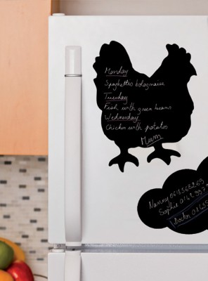 Securit® Popisovací tabule KUŘE s popisovačem a lepící páskou, černá - Barový, restaurační servis a hotelové doplňky - Nabídkové tabule nástěnné