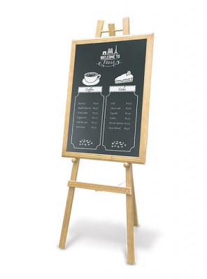 Securit® Dřevěný třínohý stojan 70x165 cm, přírodní - Barový, restaurační servis a hotelové doplňky - Nabídkové tabule Áčkové