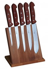 Souprava Magnetický stojan s 5 noži Bubinga - Nože, Ocílky, Rukavice, Zástěry - KDS