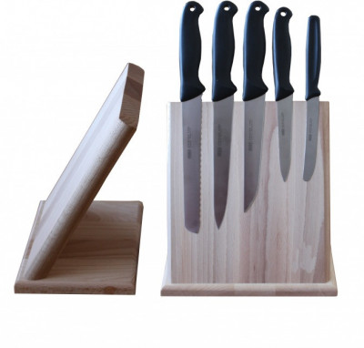 Magnetický stojan na 5 nožů úzký 230x210mm - Nože, Ocílky, Rukavice, Zástěry - Magnetické lišty, Stojany na nože