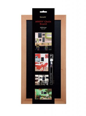 Securit® Nástěnná popisovací tabule WOODY s popisovačem, 20x40cm, TEAK - Barový, restaurační servis a hotelové doplňky - Nabídkové tabule nástěnné