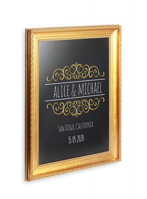 Securit® Nástěnná popisovací tabule GOLD 65x85 cm, zlatý ozdobný rám - Barový, restaurační servis a hotelové doplňky - Nabídkové tabule nástěnné
