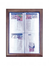 Securit® Informační zasklená tabule Dark Brown 4 x A4   (MCS-4A4-WLDB) - Barový, restaurační servis a hotelové doplňky - LED nabídkové tabule