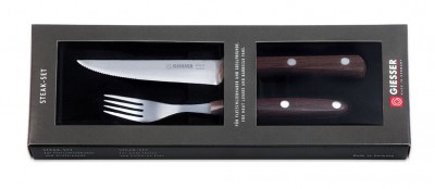 Souprava steaková - nůž, vidlička s palisandrovou střenkou Giesser 9750-2 - Gastro příslušenství - Příbory - Příbory na steak