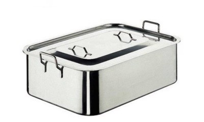 Pekáč vysoký PADERNO s poklicí, pevná ucha 61x43cm - Hrnce, Pekáče, Pánve - Pekáče - Pekáče nerezové
