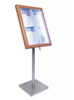 Securit® Informační zasklená tabule Teak 4 x A4 - Barový, restaurační servis a hotelové doplňky - LED nabídkové tabule - Nabídkové tabule